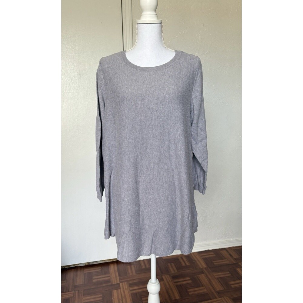 Will Smith Woman Light Gray A-line Long Sleeves Top Size 1X